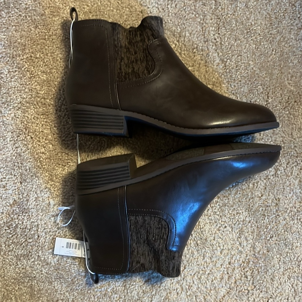 Torrid Brown Textured Cuff Ankle Booties